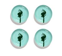 Serax Assiettes Ottolenghi Feast XS Ø16 cm lot de 4 Azure-artichoke green