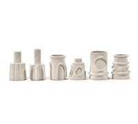 Serax Lot de 6 vases à fleurs | Marie par Marie Michielssen | Décoration d'intérieur en grès blanc pour salon pour table basse ou cuisine | Décoration moderne de table d'entrée ou pour étagères |