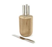 Serax Set de couteaux Base avec bloc de couteaux 5 pièces Wood-steel grey