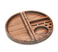 SERdeerCH Plateau à roulettes en bois de noyer noir avec espace pour les accessoires - Pour la vie quotidienne à la maison ou en déplacement - Facile d'entretien et durable