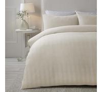 Serene - Housse de couette gaufrée naturelle - King Size (230 x 220 cm) - Douce au toucher - Parure de lit de luxe - Motif quadrillage texturé crème naturel - Parure de lit carrée plissée - Collection