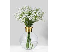Serene Spaces Living Petit Vase Boule avec Bord doré, Vase à Fleurs élégant pour réception de Mariage, Mini vases à Fleurs pour décoration d'intérieur, Vase de Style Bouteille Vintage, Mesure 17,8 cm