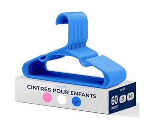 SereneLife 60 Perches en Plastique pour Enfants - Perches Antidérapantes pour Bébé, Design Mince et Économie d'Espace pour Organiser Les Vêtements, Vêtements Infantiles, Enfants et Nouveau-Nés (Bleu)