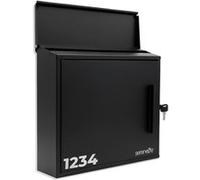 SereneLife Boîte aux Lettres Extérieure avec Serrure - 13 L Capacité, Acier Résistant, Verrouillage Sécurisé, Installation Facile pour Maison ou Résidence, Noir