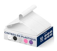 SereneLife Cintres - Cintres en Plastique - Porte-vêtements Gain de Place - Antidérapants - pour Chemises, Pulls, Sweats, Vêtements pour Enfants et Robes - Ultra-Fins - Légers - Lot de 10 - Blanc