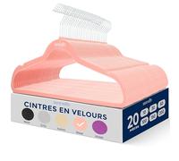 SereneLife Cintres - Cintres en Velours Antidérapants - Porte-Vêtement Fins et Robustes - avec Crochet en Métal Pivotant à 360° - Supportant jusqu'à 4,5 kg pour Vestes, Pantalons et Robes - Lot de 20