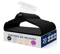 SereneLife Cintres - Cintres en Velours Antidérapants - Porte-Vêtement Fins et Robustes - avec Crochet en Métal Pivotant à 360° - Supportant jusqu'à 4,5 kg pour Vestes, Pantalons et Robes - Lot de 20