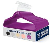SereneLife Cintres - Cintres en Velours Antidérapants - Porte-Vêtement Fins et Robustes - avec Crochet en Métal Pivotant à 360° - Supportant jusqu'à 4,5 kg pour Vestes, Pantalons et Robes - Lot de 10