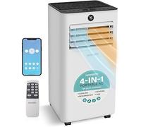 SereneLife Climatiseur Mobile 7000 BTU 2,05 kW - Climatiseur Portable avec Évacuation, Ventilateur et Déshumidificateur, Compact avec Télécommande et Kit Fenêtre Noir