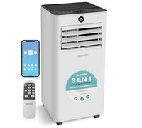 SereneLife Climatiseur Mobile 7000 BTU avec Évacuation | Climatisation Portable WiFi 3 en 1 Silencieuse avec Déshumidificateur, Ventilateur et Kit Fenêtre