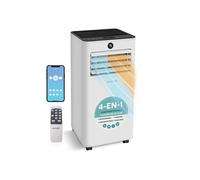 SereneLife Climatiseur Mobile 7000 BTU Blanc Compact WiFi - Climatiseur Portable 4 en 1 - Chauffage Déshumidificateur avec Kit Fenêtre