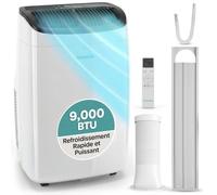 SereneLife Climatiseur Mobile 9000 BTU (2,64 kW) - Petit Climatiseur pour Pièces Jusqu’à 20 m², Wi-Fi, Refroidissement, Déshumidification et Ventilation, 50 dB