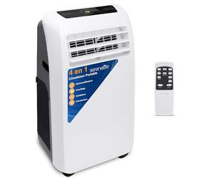 SereneLife Climatiseur Mobile 9000 BTU avec Chauffage - Climatiseur Réversible Portable 4 en 1, jusqu’à 41 m², Déshumidificateur, Ventilateur, Télécommande, Kit Fenêtre, Blanc