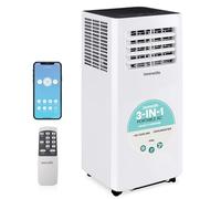 SereneLife Climatiseur Mobile, 9K BTU, Climatiseur et Déshumidificateur Portatif, Wi-Fi Activé, Élimine 1, 1 Litre d'Humidité par Heure pour un Refroidissement Rapide jusqu'à 28 Mètres