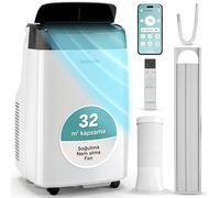 SereneLife Climatiseur mobile avec tuyau d'évacuation 7000 BTU, climatiseur 3 en 1, refroidissement, ventilation et déshumidification, Wi-Fi, écran numérique et kit de fenêtre, minuterie 24 h pour