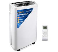 SereneLife Climatiseur mobile, Climatiseur Portable 3-en-1 avec Fonction Déshumidificateur Intégrée, Mode Ventilateur, Télécommande,Kit d'Évacuation Complet pour Fenêtre,13K BTU,Blanc
