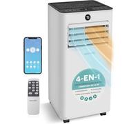 SereneLife Climatiseur mobile et chauffage 7 000 BTU, compact avec refroidissement, fonction Wi-Fi, déshumidificateur et kit d'installation pour fenêtre