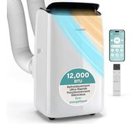 SereneLife Climatiseur Mobile Inverter 12000 BTU - 4 en 1 Refroidissement Chauffage Déshumidification Ventilation, Auto-Swing, WiFi, Ultra Silencieux 44 à 49 dB avec Kit Fenêtre