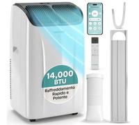 SereneLife Climatiseur Portable 14 000 BTU - Clim Mobile 3 en 1 Silencieuse avec WiFi, Déshumidificateur, Ventilation, Télécommande et Kit Fenêtre, Contrôle APP, Minuterie 24 h