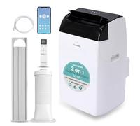 SereneLife Climatiseur Portable 14 000 BTU - Clim Mobile Silencieuse 4 en 1 avec Refroidissement, Chauffage, Déshumidificateur, Ventilation, Kit Fenêtre, Pour Chambre, Salon et Bureau jusqu’à 60 m²