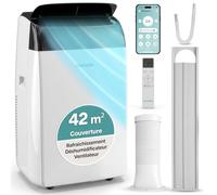 SereneLife Climatiseur Portable 16 000 BTU - Climatiation Mobile 4 en 1 Silencieuse avec Refroidissement, Chauffage, Déshumidificateur, Ventilation, Kit Fenêtre, Pour Chambre et Bureau jusqu’à 32 m²