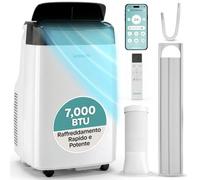 SereneLife Climatiseur portable 7000 BTU, climatiseur portable, pingouin, climatiseur avec WiFi, déshumidificateur, ventilation, télécommande, kit fenêtre, silencieux, maison, bureau, école
