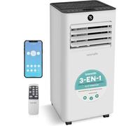 SereneLife Climatiseur portable 9000 BTU, climatiseur WiFi avec télécommande, kit de montage pour fenêtre, déshumidificateur et ventilateur, compact pour maison, bureau et école