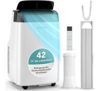 SereneLife Climatiseur portable 9000 BTU WiFi, 3 en 1 : refroidissement, ventilateur, déshumidificateur, minuterie 24h, couverture de 41,8 m², kit de fenêtre et télécommande