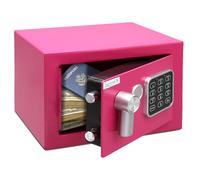 SereneLife Coffre-Fort Numérique en Acier - 23x17x17 cm, Sécurité Électronique + Clé, Rangement pour Argent, Armes, Bijoux, Passeports - Pour Maison, Hôtels, Placards, Bureau - Rose