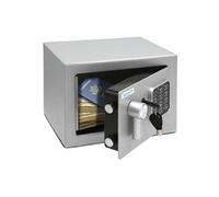 SereneLife Coffre-Fort Numérique en Acier - 23x17x17 cm, Sécurité Électronique + Clé, Rangement pour Argent, Armes, Bijoux, Passeports - Pour Maison, Hôtels, Placards, Bureau - Gris
