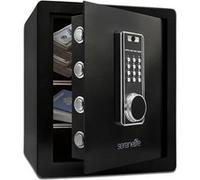 SereneLife Coffre-Fort Électronique Maison et Bureau - Coffre à Argent en Acier pour Documents, Bijoux, Clés et Objets de Valeur, Clavier Numérique, Alarme, LED, 2 Clés