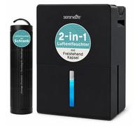 SereneLife, déshumidificateur d'air de 2,5 litres, silencieux, couleur noire – appareil 2-en-1 pour humidifier et purifier l'air, idéal pour les espaces de vie