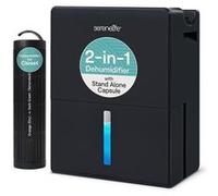 SereneLife Déshumidificateur portable 2-en-1 - avec cylindre amovible et base de séchage - Noir