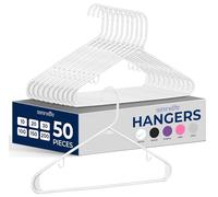 SereneLife Lot de 50 cintres en Plastique, antidérapants, organisateurs d'armoire Peu encombrants, durables et Solides pour Chemises, Pulls, Sweats à Capuche, vêtements pour Enfants et Robes