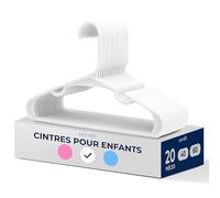 SereneLife Perches en Plastique pour Enfants, Pack de 20, Antidérapantes, Économiseurs d'espace, Idéales Aussi pour Les vêtements de Nouveau-nés et bébés, Blanc
