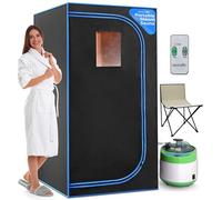 SereneLife Portable Steam Sauna for Home with 4L Steamer, Folding Chair, Remote Control, 9 Heat Levels, Compact Indoor Sauna Tent, Personal Spa, 71" x 35