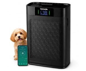 Serenelife Purificateur d’Air HEPA Intelligent - Jusqu’à 100 m², WiFi et App, Ultra Silencieux, Élimine poussière, poils d’animaux et odeurs, idéal pour allergies, Pour Maison, Bureau - Noir