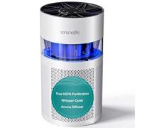 SereneLife Purificateur d'air portable - Petit purificateur d'air avec boîte d'arômes et lumières d'ambiance, efficacité de filtration élevée, 2 vitesses, minuterie et mode veille, rappel de