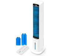SereneLife Refroidisseur d'air avec refroidissement à eau, refroidisseur à évaporation, humidificateur, ventilateur, purificateur d'air silencieux avec télécommande, 5 l, débit d'air 1000 m³/h, pour