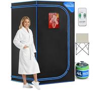 Serenelife Sauna Portable, Sauna Infrarouge avec Vapeur, Spa Maison, Tente Spa avec Télécommande, Chaise Pliable et minuteur