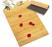 SereneLife Tapis Bain Bambou Naturel Antidérapant Pliable Enroulable 60x40 | Bambou naturel à lattes aérées | Séchage rapide | Pliable & enroulable | Douche, sauna, spa, cuisine, piscine, extérieur