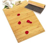 SereneLife Tapis de Bain en Bambou - Imperméable - Pliable - en Bois Naturel - Antidérapant - avec Bandes Multi-Panneaux - pour l'intérieur de la Salle de Bain