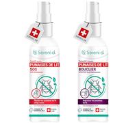 SERENI-D - KIT TRANQUILLITÉ - SOS ANTI PUNAISES DE LIT SUPER PUISSANT + SPRAY BOUCLIER RÉPULSIF HAUTEMENT EFFICACE - Traitement naturel à double efficacité curative et préventive - Swiss Lab