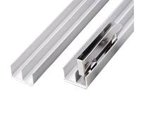 Serenitison Rail De Porte Coulissante en Aluminium,Kit De Quincaillerie for Porte de Placard Coulissante à Double Rail,Kit Porte Coulissante,for Porte vitrée de Cuisine ou De Salon,Armoires