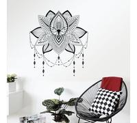 Serenophile Lot de 2 stickers muraux Mandala Fleur de lotus Zen Decor Art PVC étanche pour salon, chambre à coucher, verre