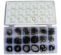 Serenophile Lot de 225 circlips internes noirs de type C en acier inoxydable pour anneau avec boîte de rangement pour tige et trou de retenue