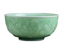 Seres Bol en porcelaine vert jade céladon, 2 couleurs : vert prune et vert clair, vert prune