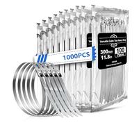 Serflex Inox Collier De Serrage 1000 Pièces 300×4.6mm,Serre,Câbles Inoxydable Avec Attache Câblées Acier, Pour Échappement,Câbles Groupés，Clôtures Deecam Serre Cable Acier,Bande Thermique Echappement