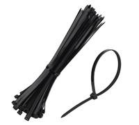 Serflex Noir - 100 Pièces de Serre-Câble Plastique, 300 mm x 7,6 mm, Professionnelles pour Industrie et Secteur des Câbles (Noires)