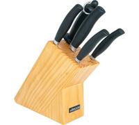 Série Arcos Clara - Set de 4 couteaux de cuisine de (couverts + cuisinier + pain + légumes) + 1 chaira - Acier inoxydable forgé NITRUM - Manche injecté de polypropylène - Couleur noir